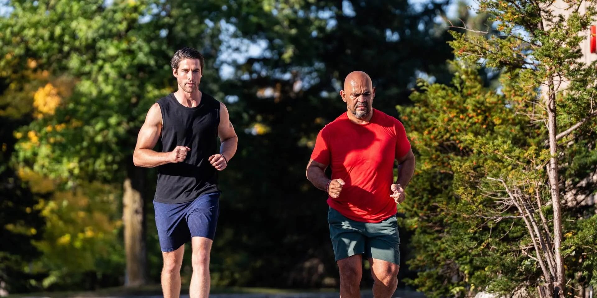 Men running